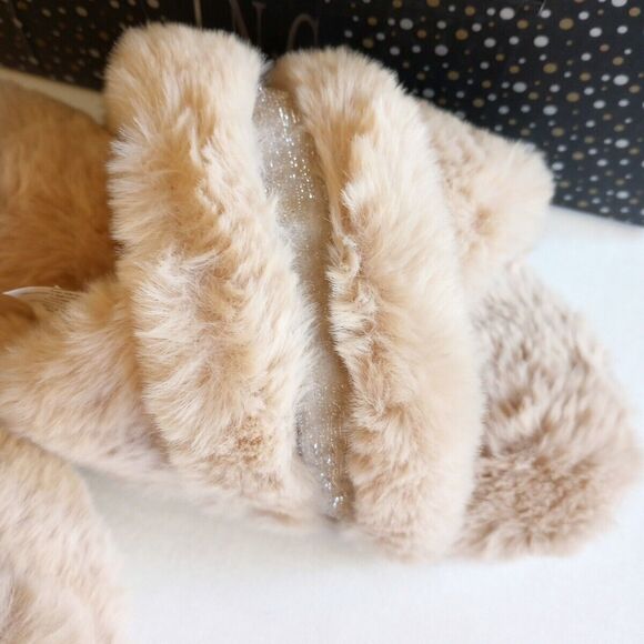 NIB Arch Support Foam Faux Fur Super Soft Crossband Slippers XL 11-12 - Picture 3 of 6